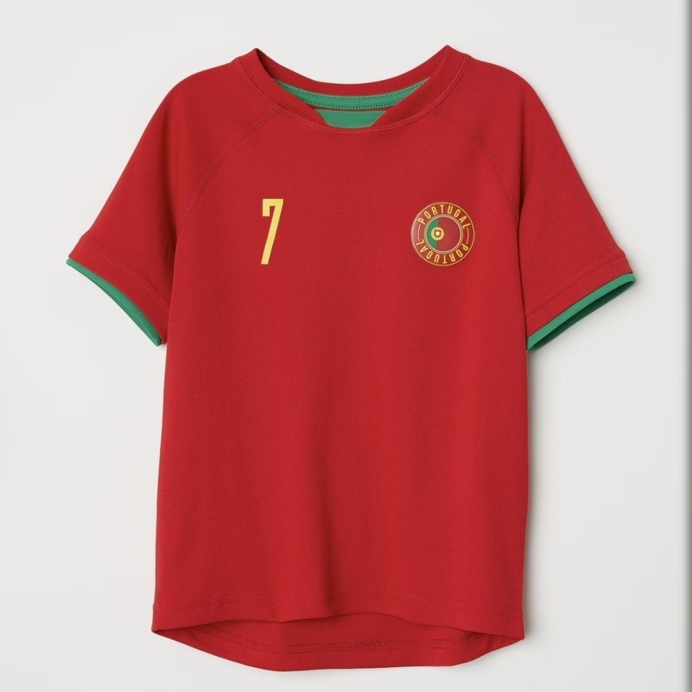 Portugal Soccer Shirt Red Quick Dry Kids Size 2-4 Years New Without Tags